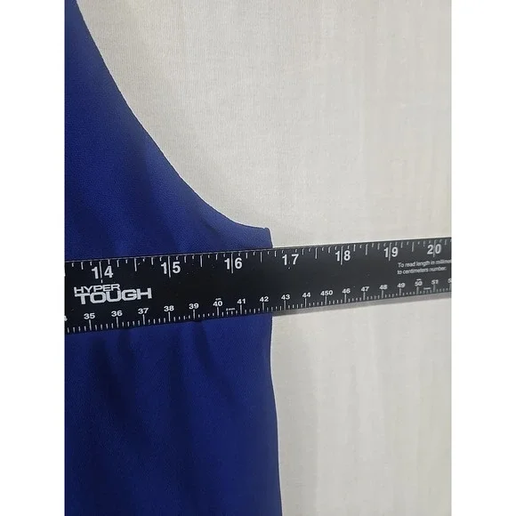 Lauren Ralph Lauren Blue Chiffon Tank Dress Cocktail Flowly Lined Women's Size 6 - Picture 6 of 9